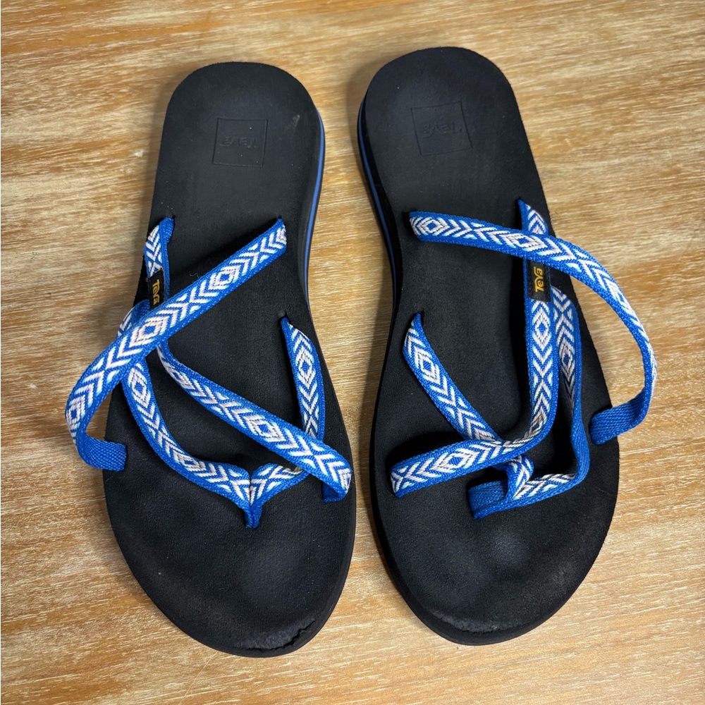 Teva Blue and Black Sandals with Braided Straps